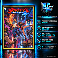 Street of Rage 4 Bare Knuckle Straight Mount Premium Quality Flat Frame