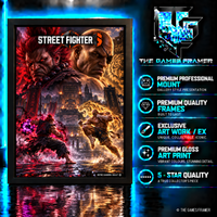Street Fighter 6 Akuma vs Sagot Straight Mount Premium Quality Flat Frame