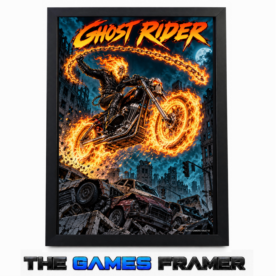 Ghost Rider Full Chaos Straight Mount Premium Quality Flat Frame