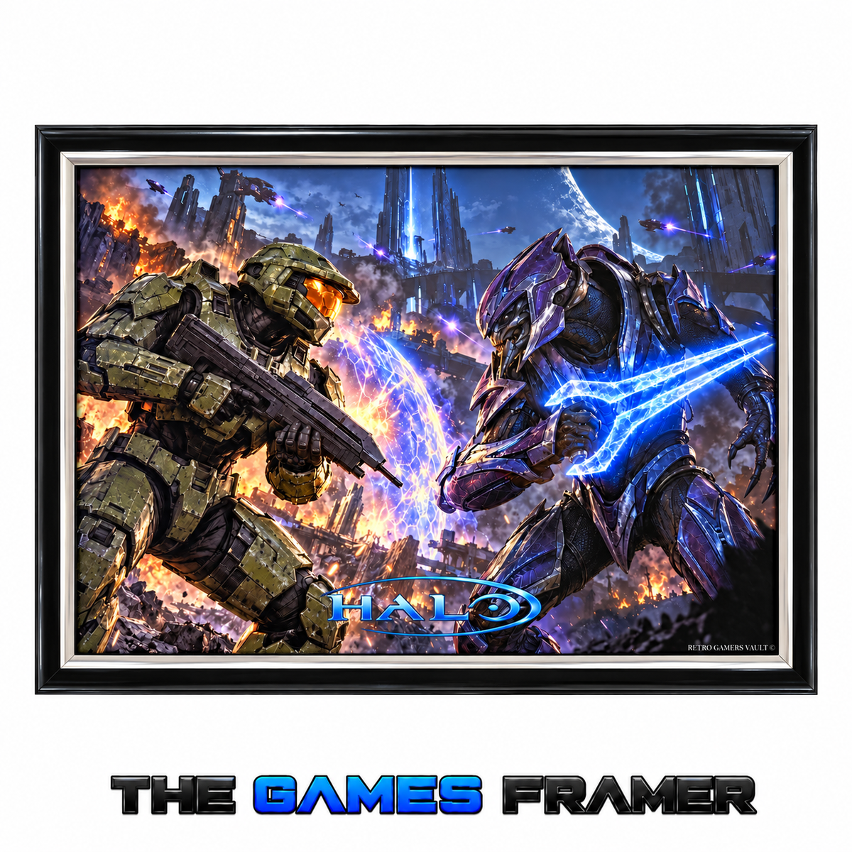Halo Battles Straight Mount Premium Quality Flat Frame