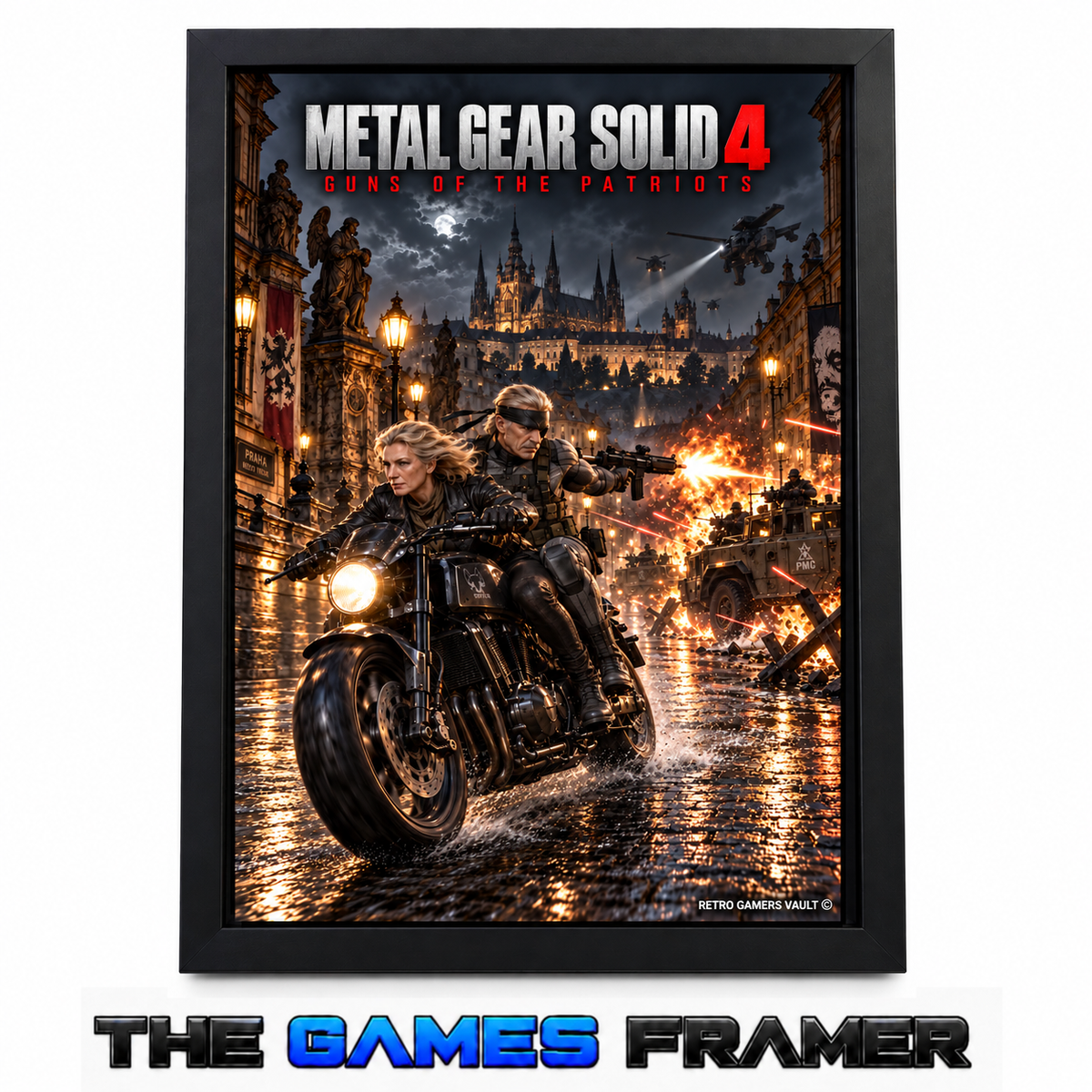 Metal Gear Solid 4 GOTP-4 Straight Mount Premium Quality Flat Frame