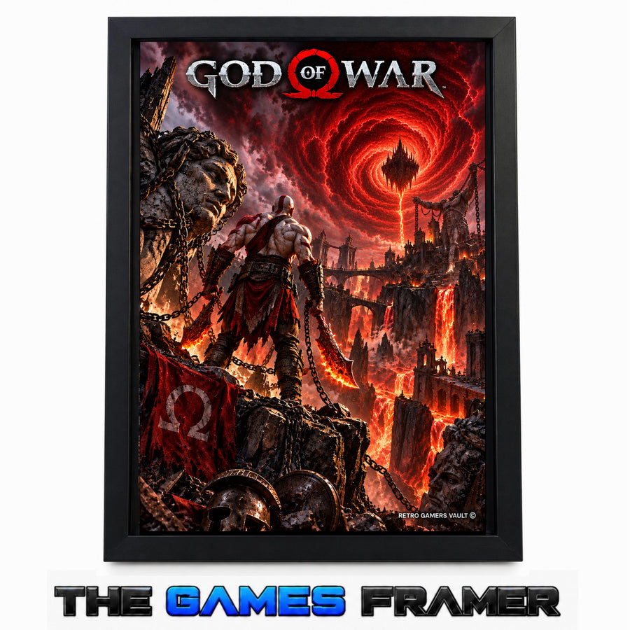 God of War Hades Straight Mount Premium Quality Flat Frame
