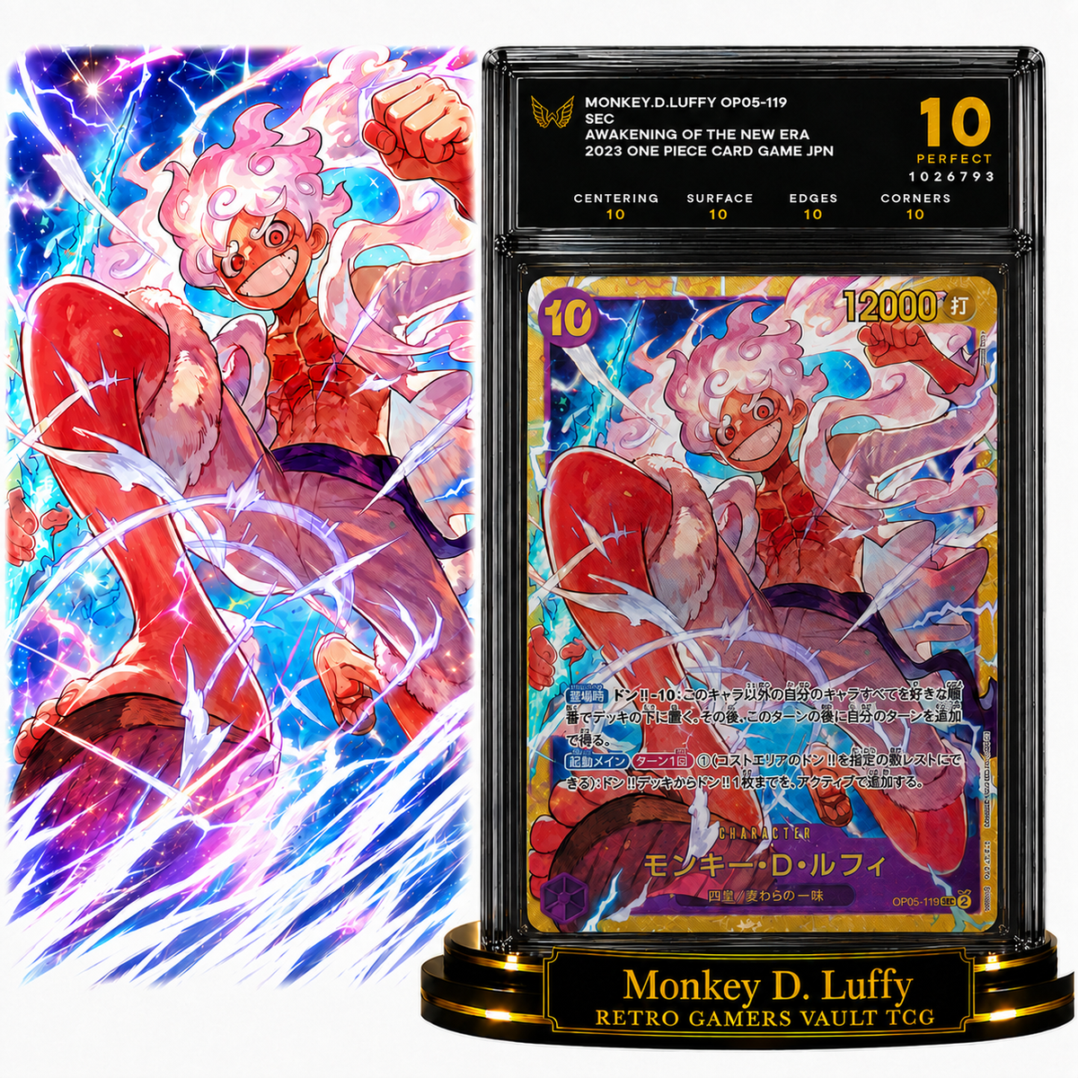 Monkey D.Luffy OP05-119 SEC FLAWLESS 10 BLACK LABEL