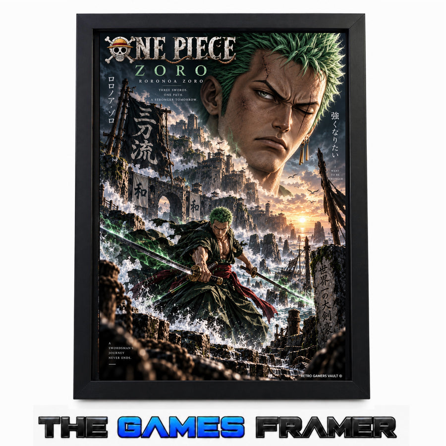 One Piece I am Roronoa Zoro Straight Mount Premium Quality Frame
