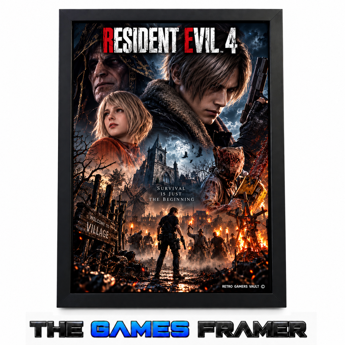 Resident Evil 4 Straight Mount Premium Quality Flat Frame
