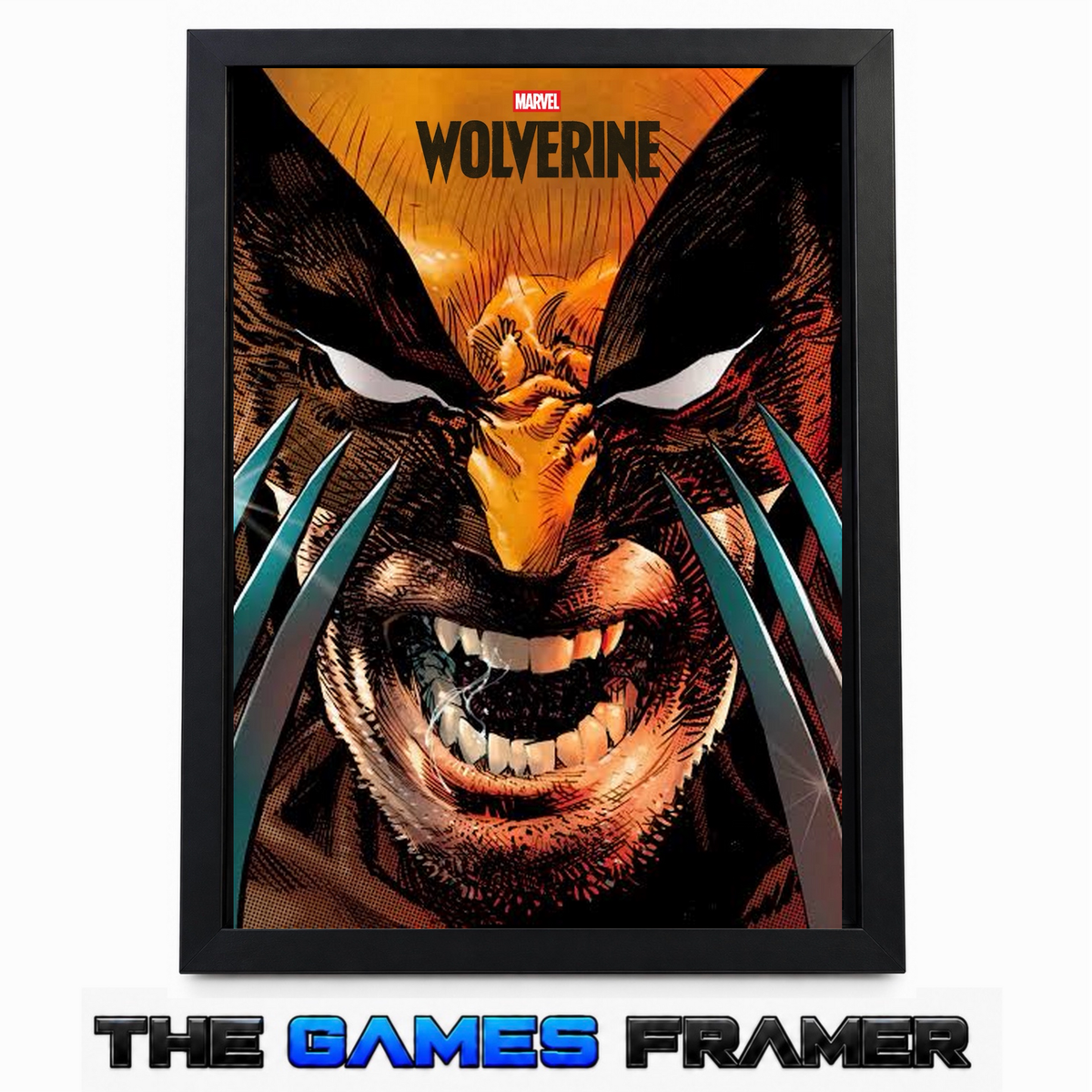 Wolverine Comic Straight Mount Premium Quality Flat Frame