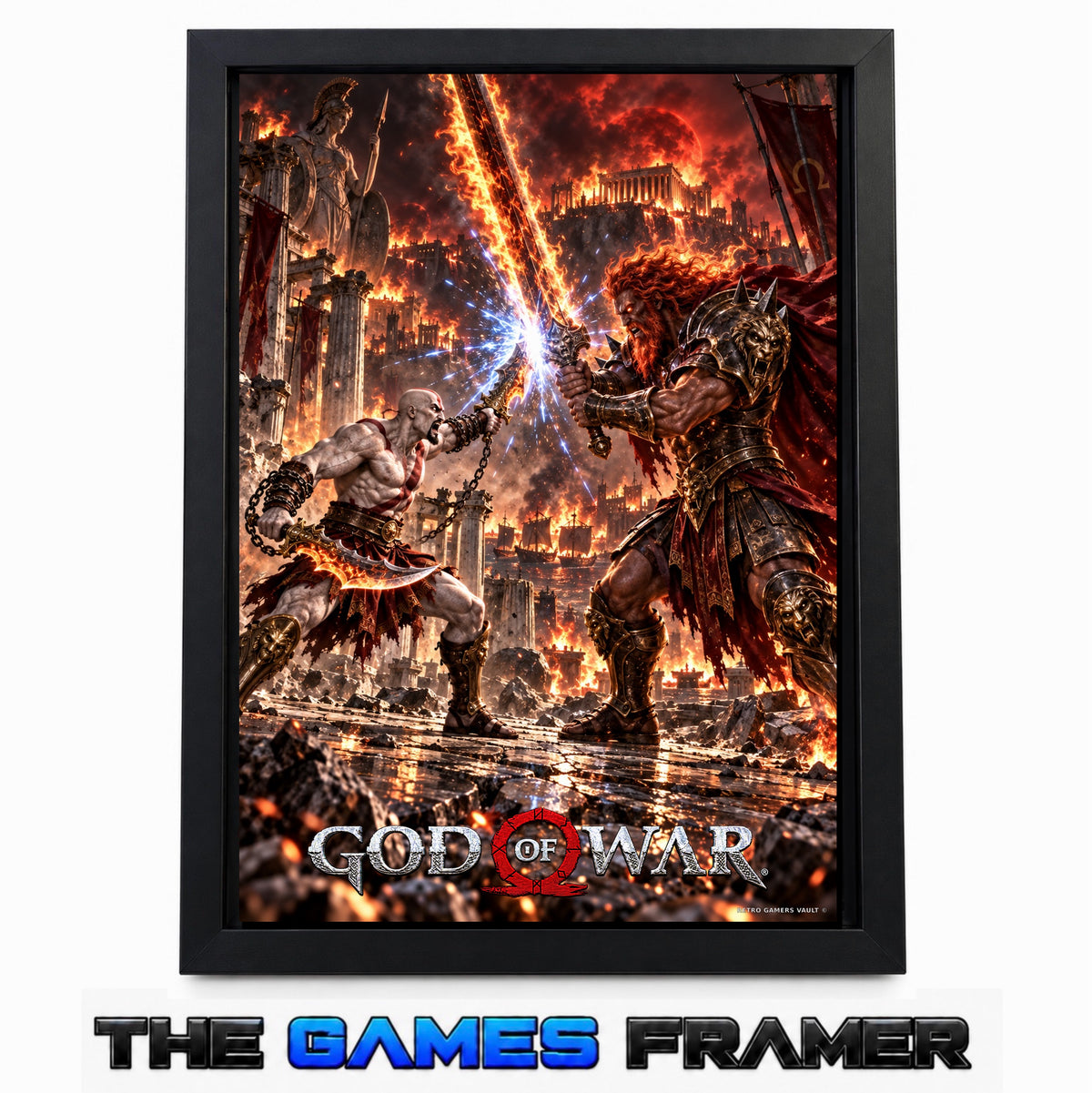God of War Dual  Impact Straight Mount Premium Quality Flat Frame