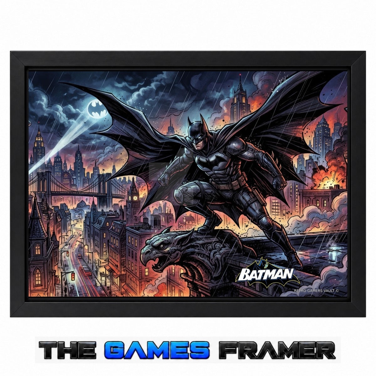 Batman Gotham City F3 Straight Mount Premium Quality Flat Frame