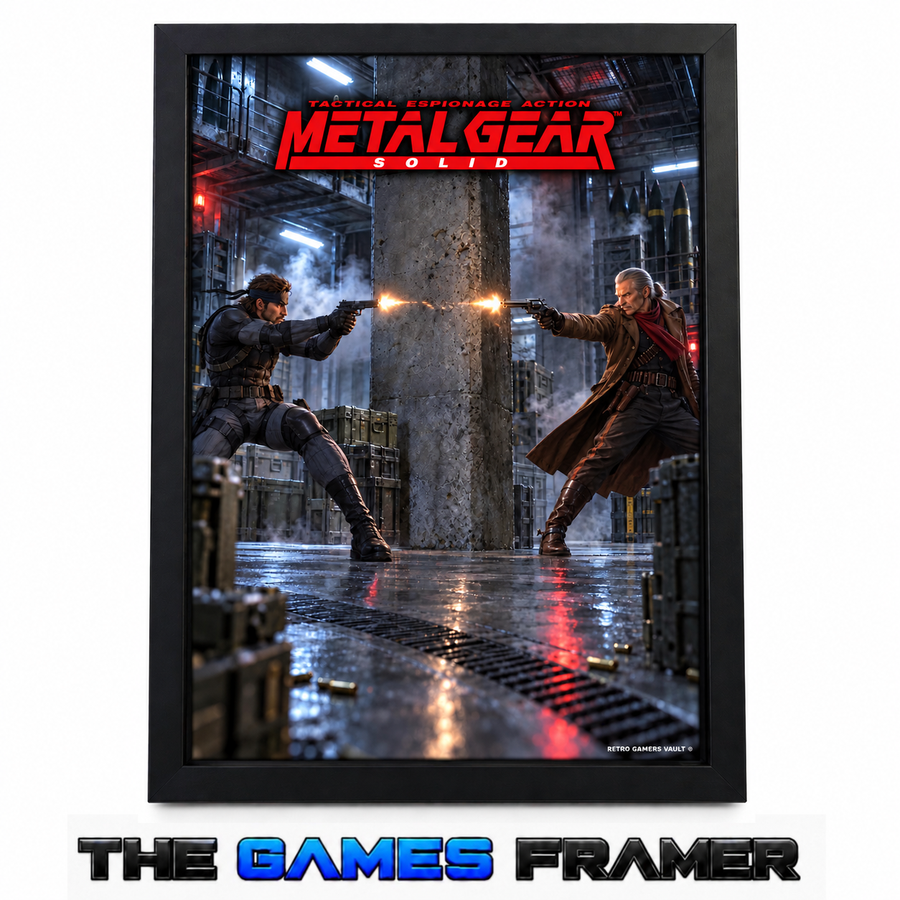 Metal Gear Solid PS1 F9 Straight Mount Premium Quality Flat Frame