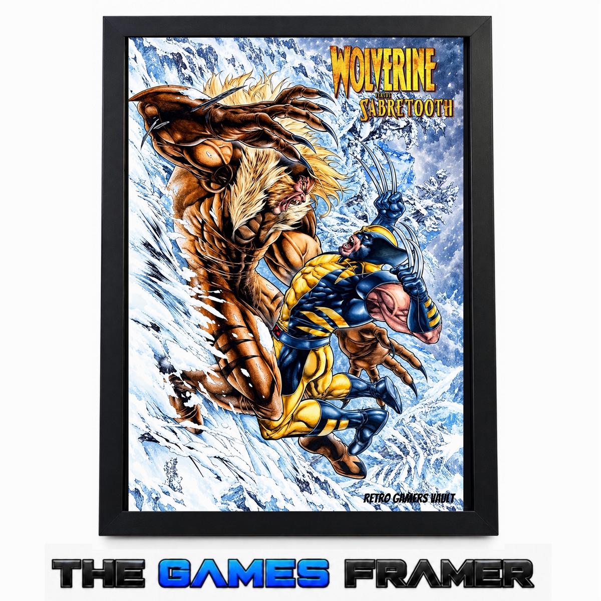 Wolverine vs Sabretooth Epic Battles Straight Mount Premium Quality Flat Frame