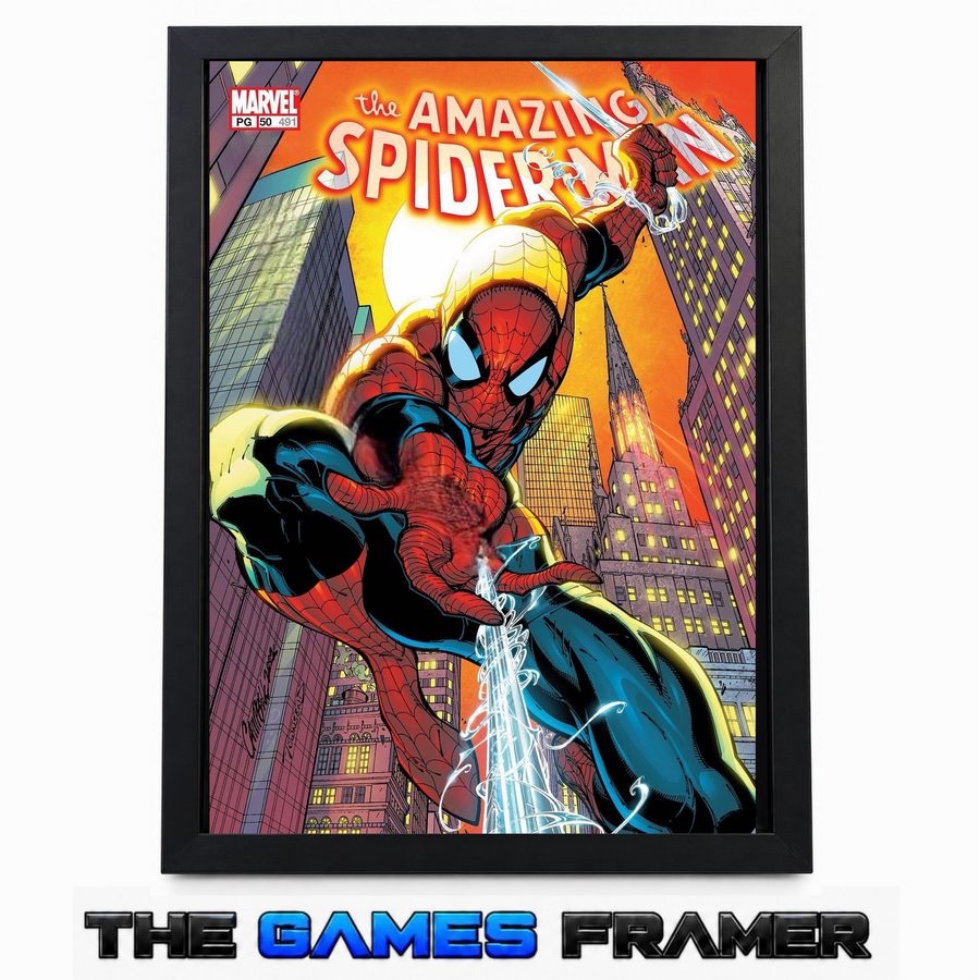 The Amazing Spiderman 491 Straight Mount Premium Quality Flat Frame