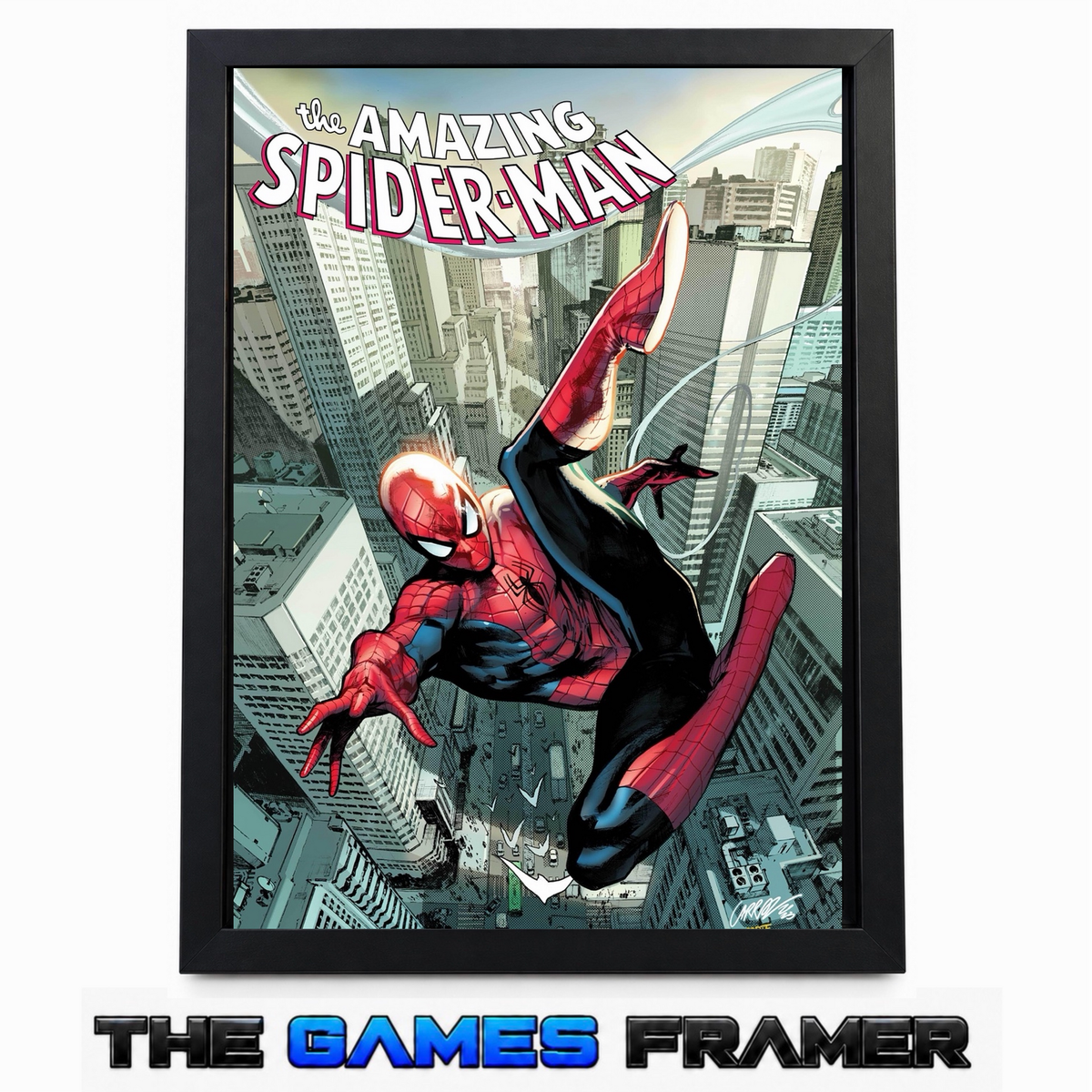 The Amazing Spiderman Web Slinger Straight Mount Premium Quality Flat Frame