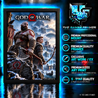 God of War PS4 Straight Mount Premium Quality Flat Frame