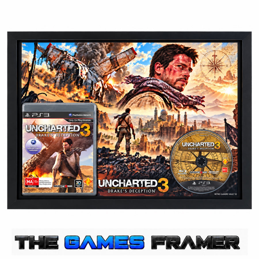 Uncharted 3 Nathan Drake PS3 Pro Box Frame Professional Mount
