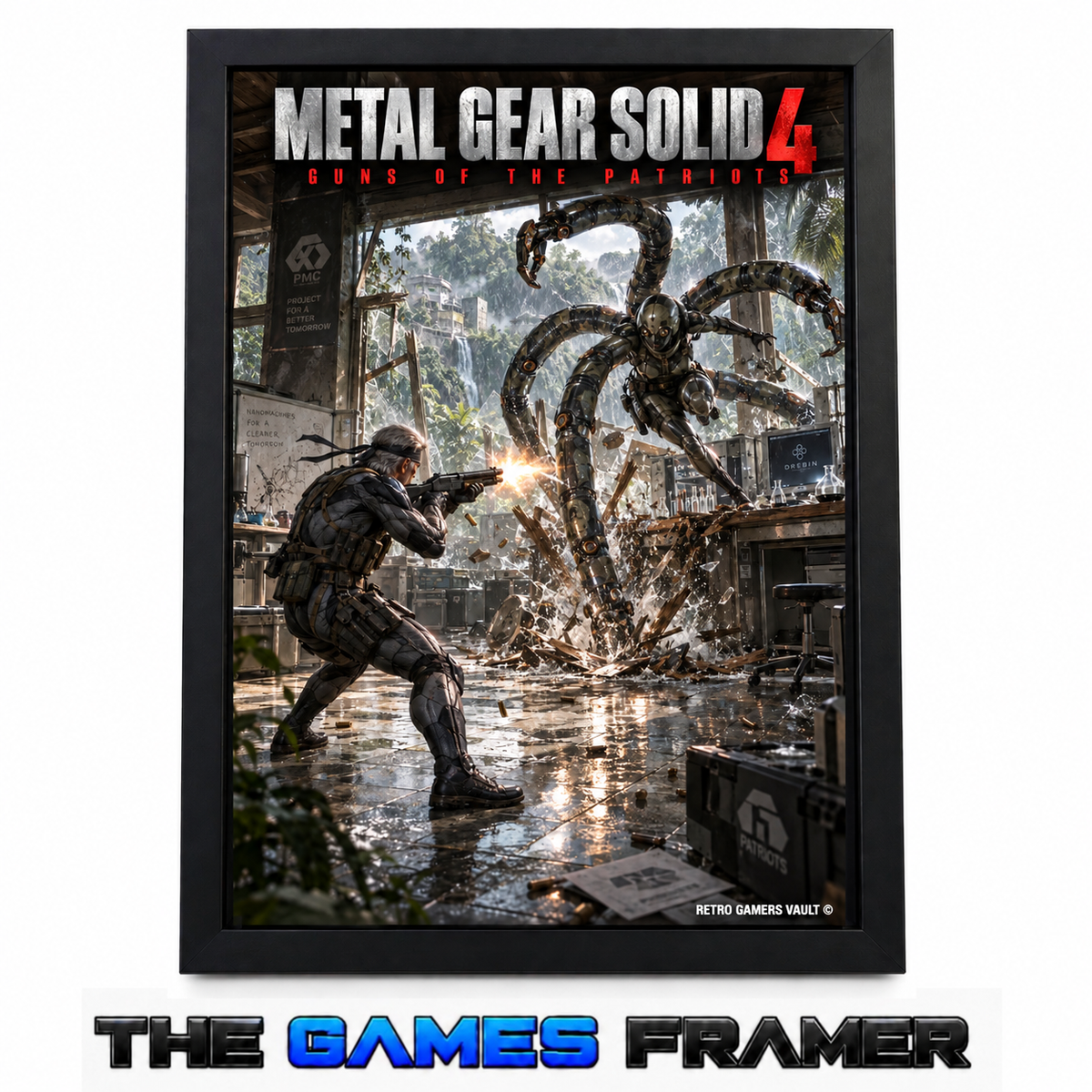 Metal Gear Solid 4 GOTP 10-Straight Mount Premium Quality Flat Frame
