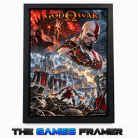 God of War Raged Forged  Straight Mount Premium Quality Flat Frame