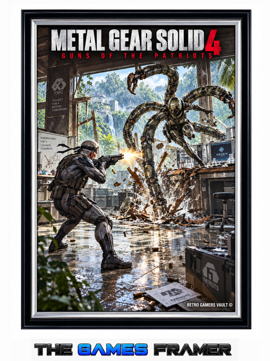 Metal Gear Solid 4 Guns of Patriots Straight Mount Premium Quality Flat Frame