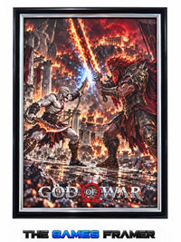 God of War Straight Mount Premium Quality Flat Frame