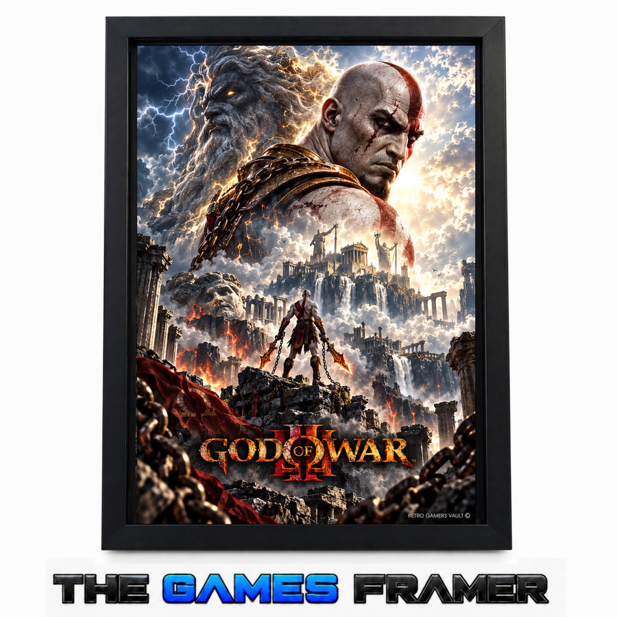 God of War Straight Mount Premium Quality Flat Frame