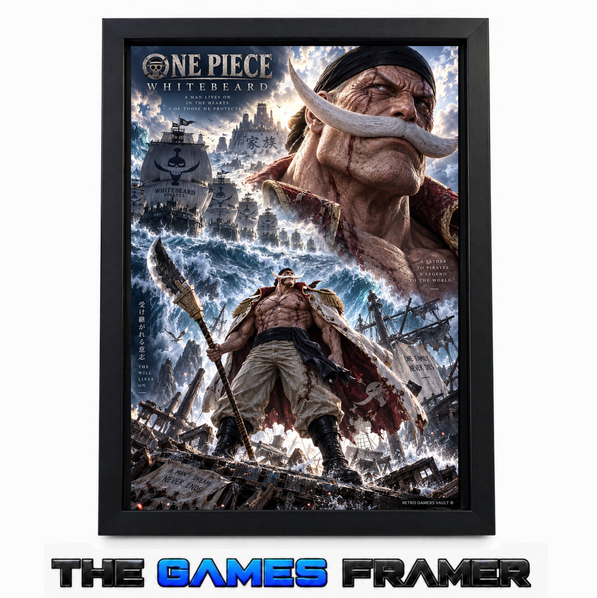 One Piece Whitebeard Straight Mount Premium Quality Frame