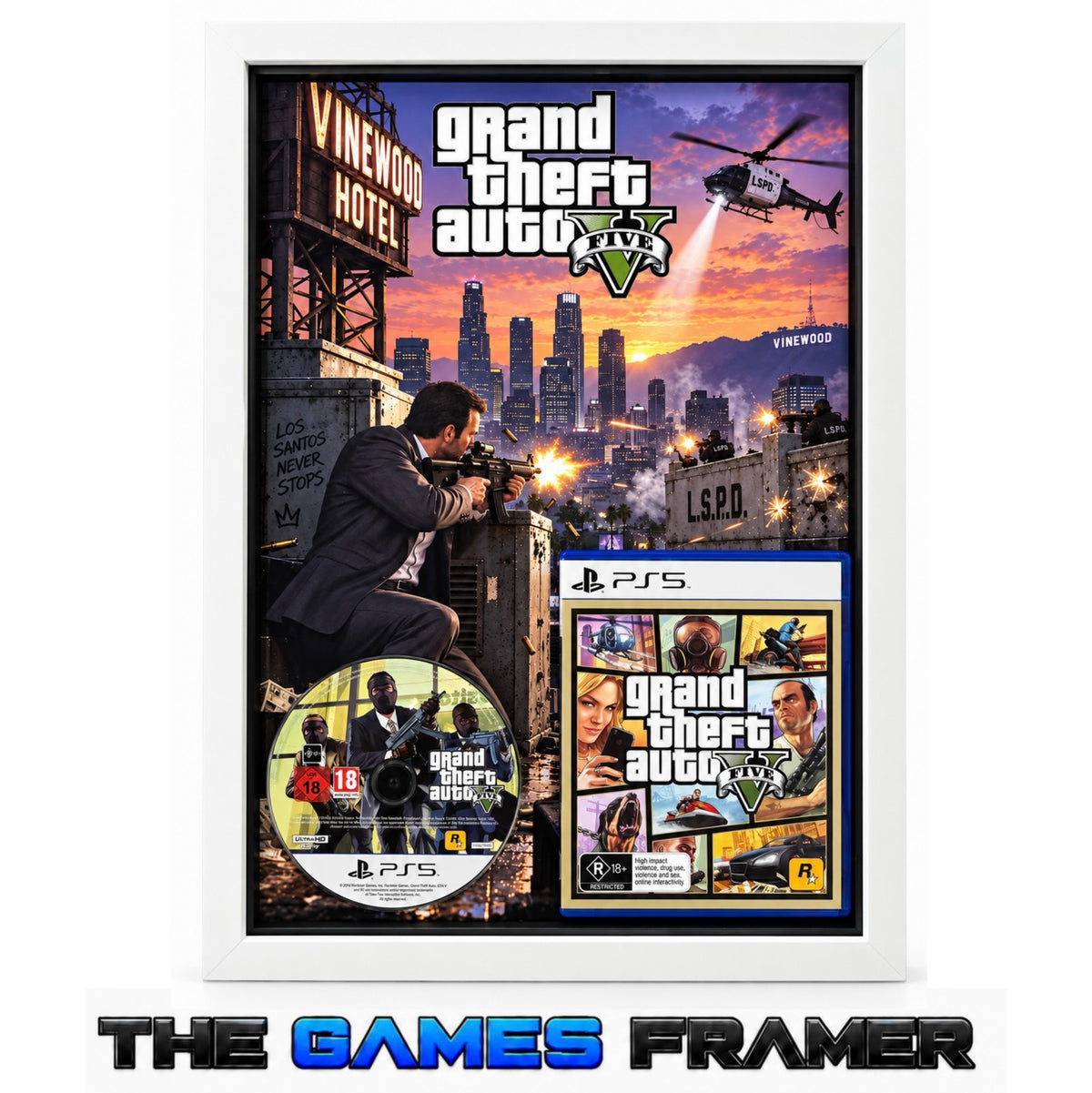 Grand Theft Auto lV PS5 Pro Box Frame Professional Mount