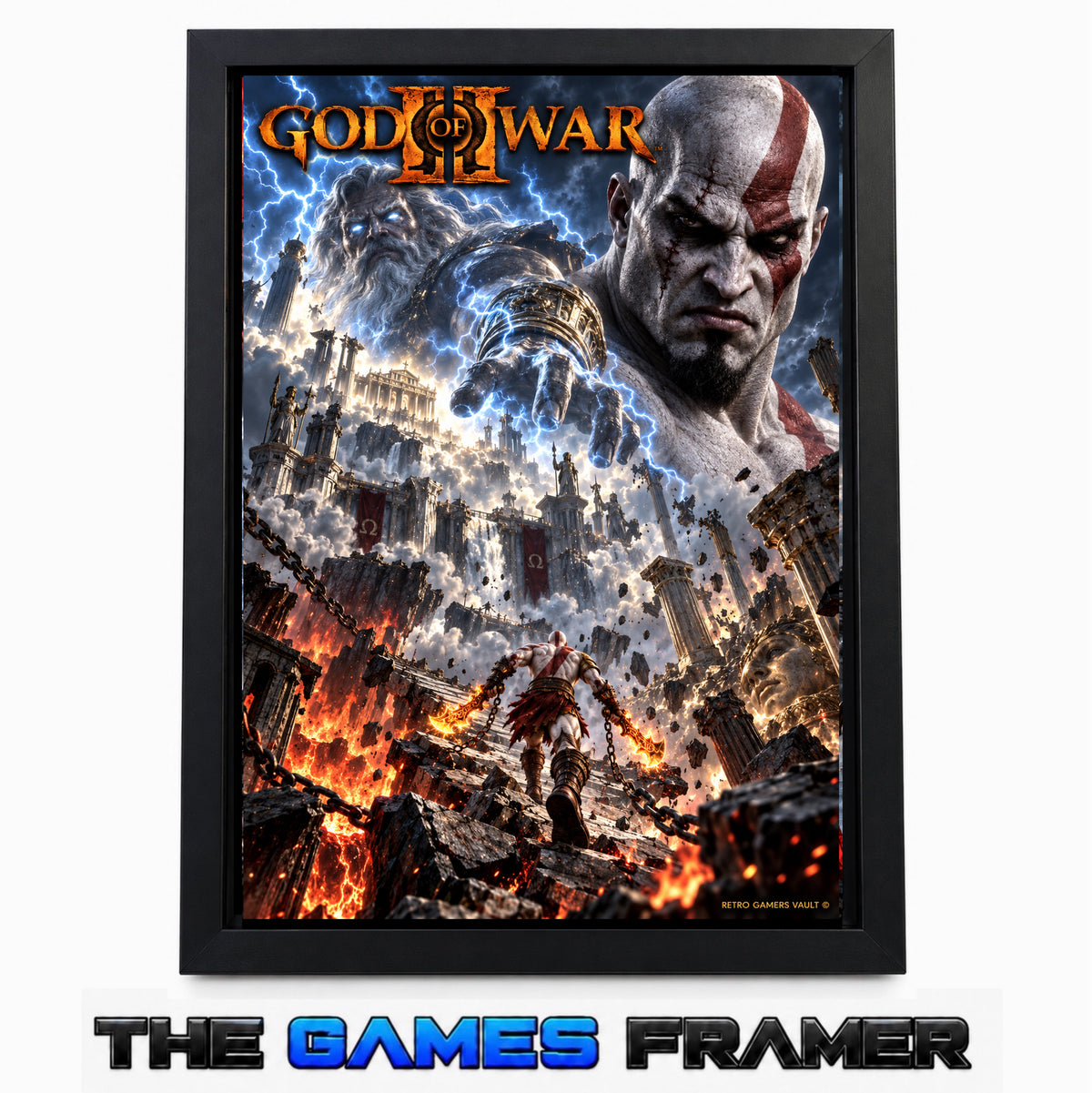 God of War ll Straight Mount Premium Quality Flat Frame
