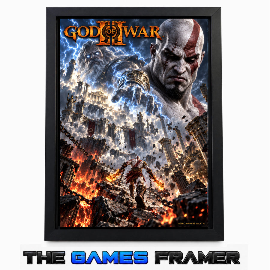 God of War ll Straight Mount Premium Quality Flat Frame