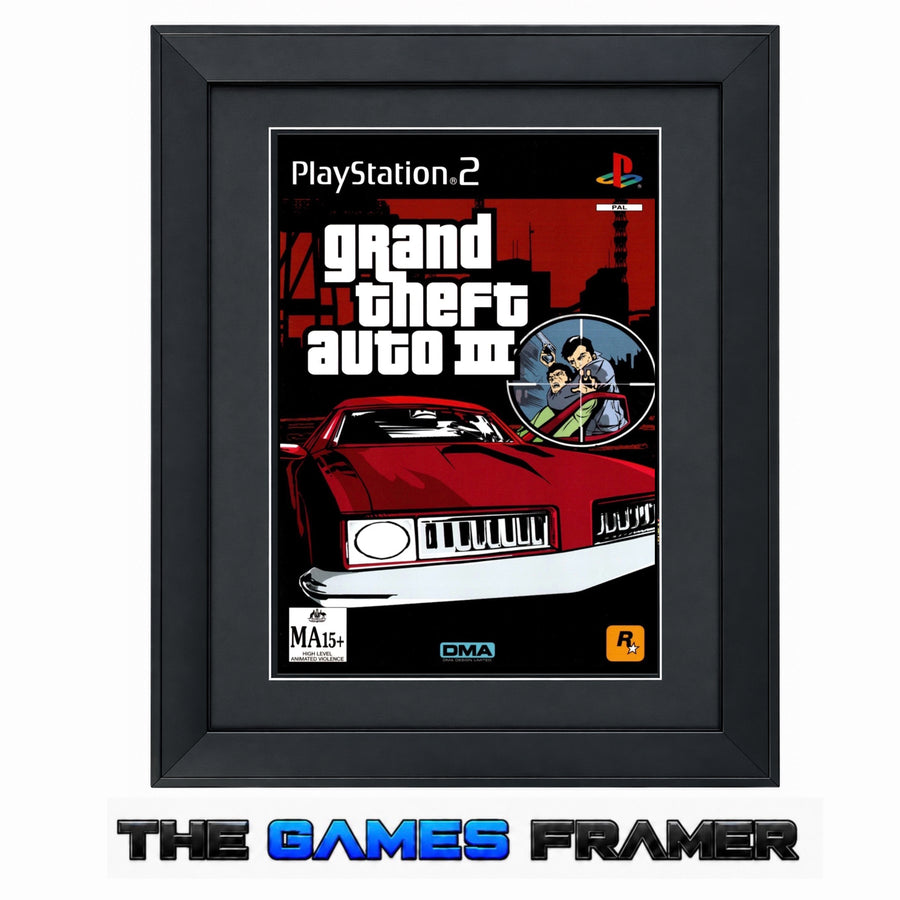 Grand Theft Auto 3 Game PS2 Covers Framed