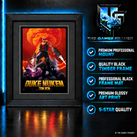 Duke Nukem Framed Exclusive art Print Profresional Mount