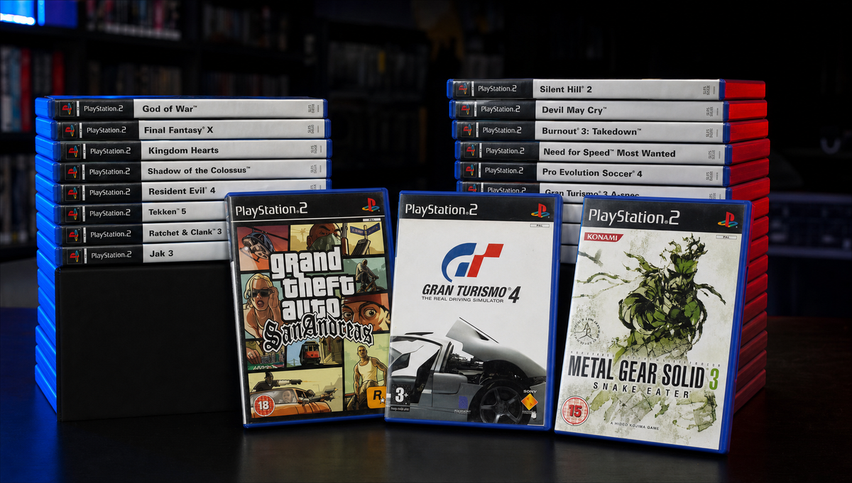 A collection of gaming equipment and accessories